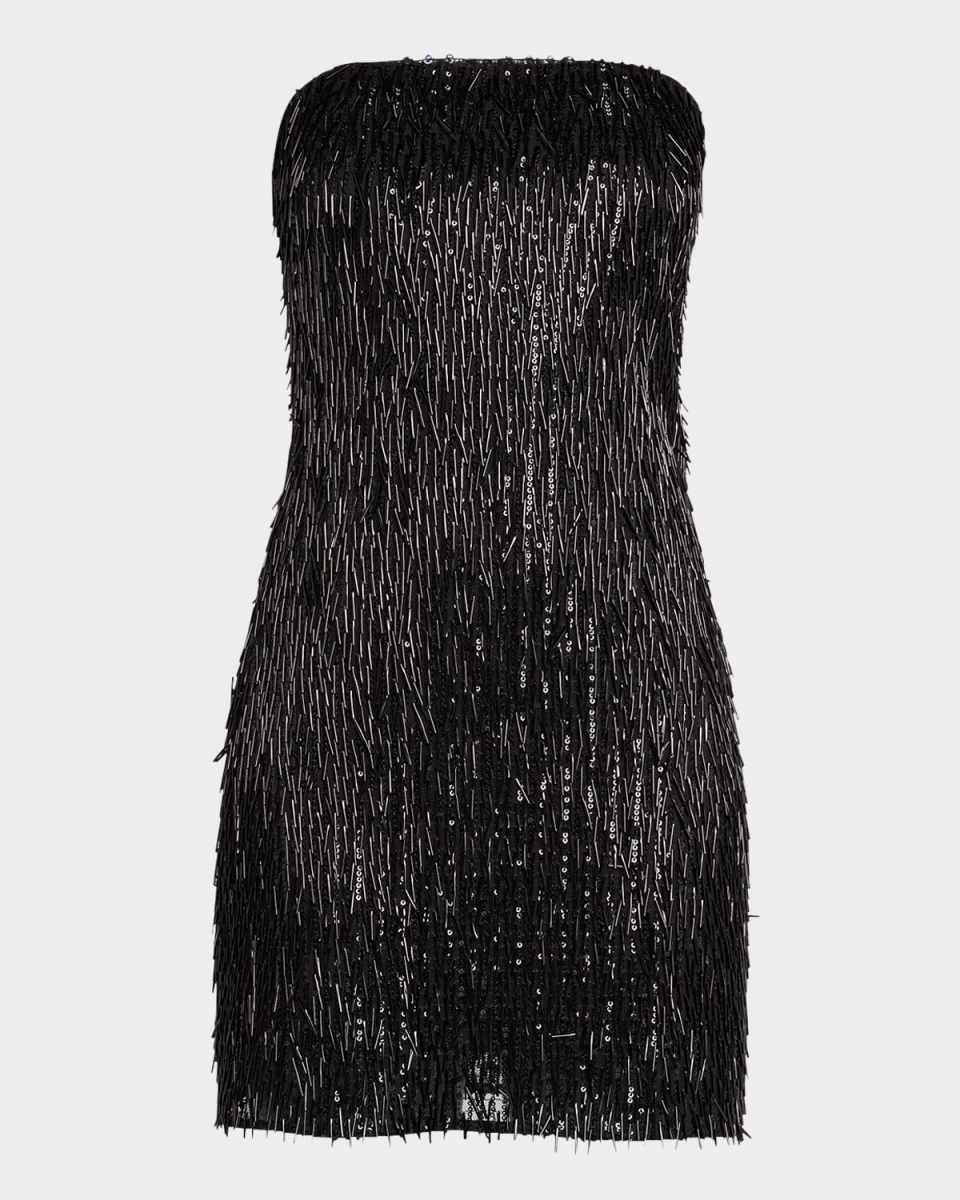 Victaria Strapless Bead Fringe Mini Dress